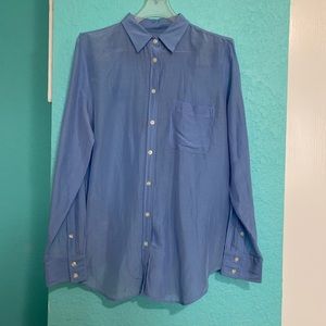 Ann Taylor Blue Button Down Shirt - size Large